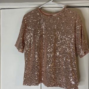 H&M pink sequin top